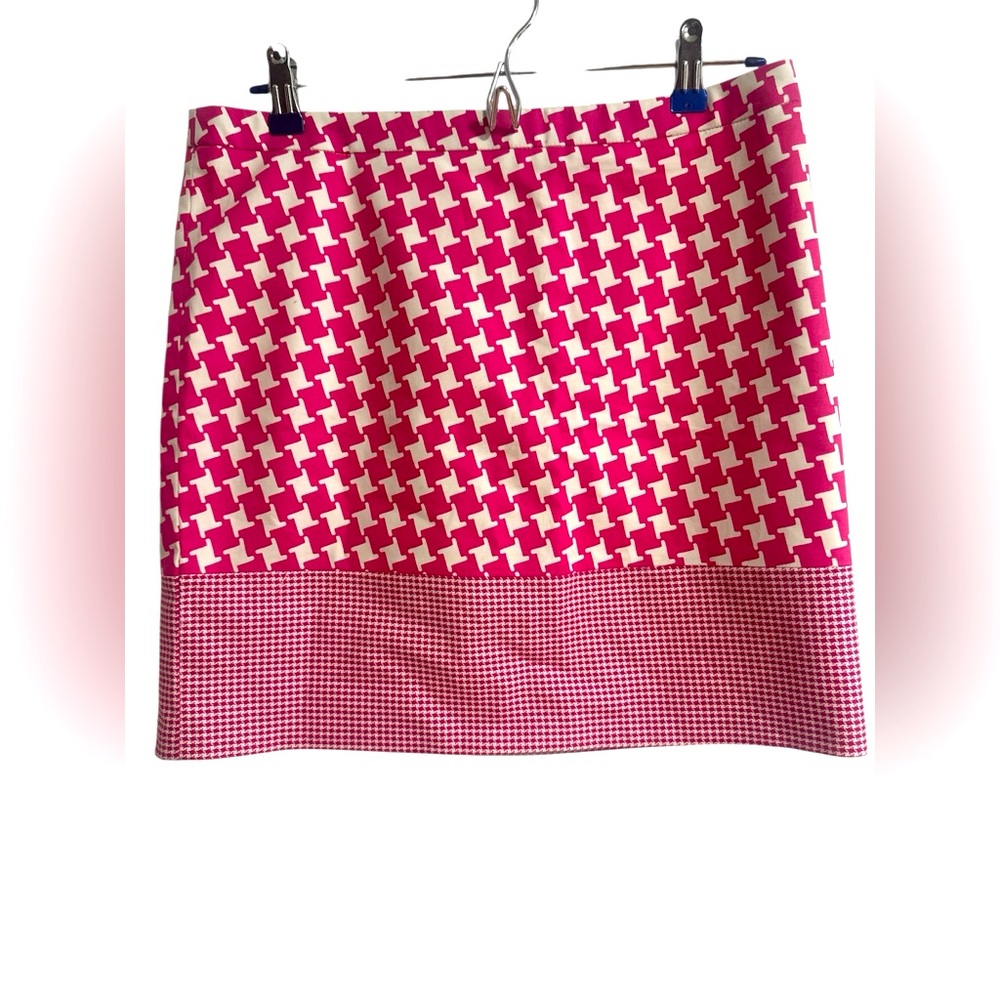 Michael Kors Pink and White A-line Herring Bone Skirt - Size 8  - new w. tags
